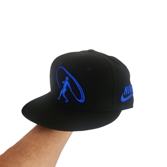 Nike Ken Griffey Jr Swingman Logo Vintage Black & Blue Adjustable Snapback Hat - Picture 1 of 11